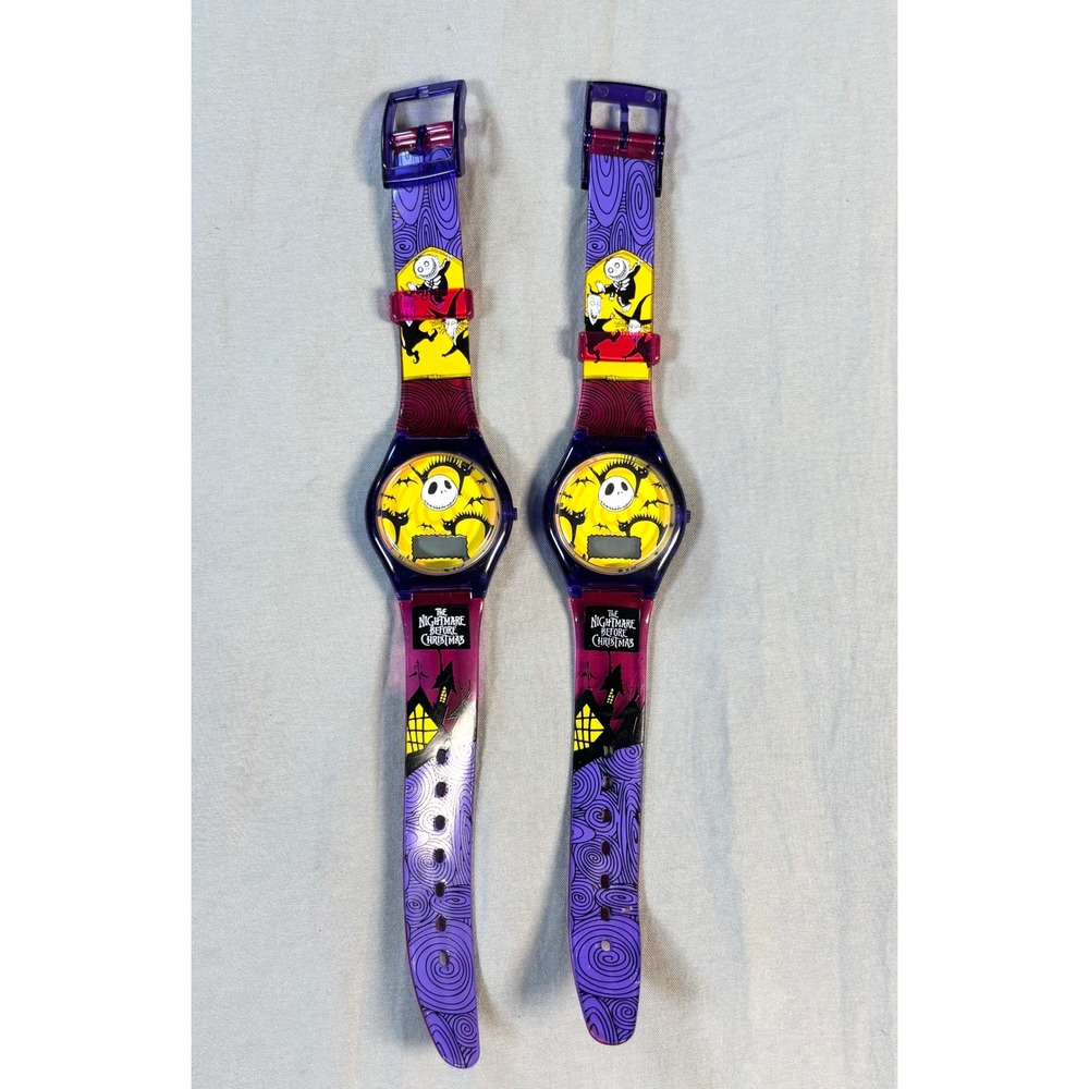 Vintage 1993 Disney Nightmare Before Christmas burger king wristwatch lot of 2